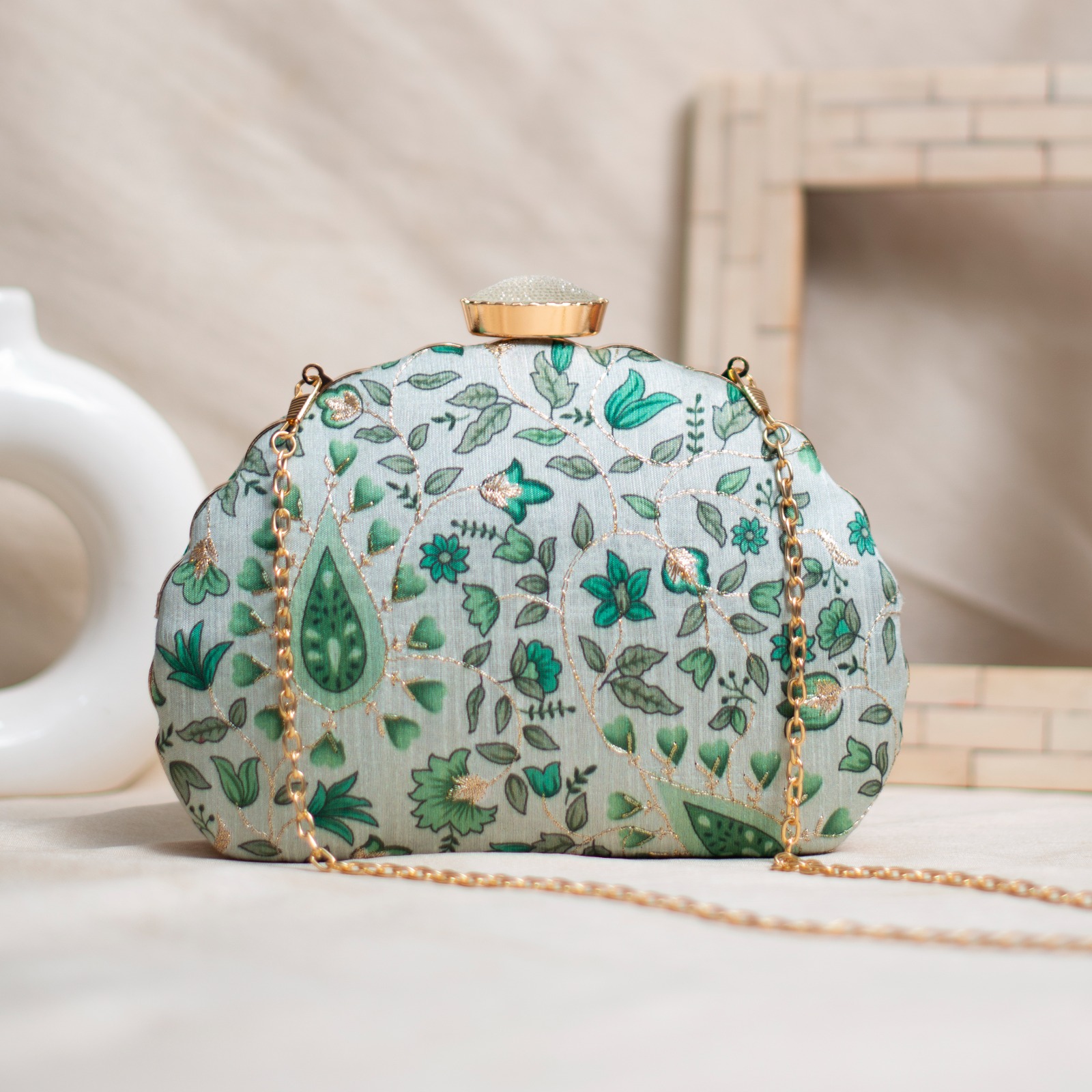 The Jardin Azure clutch
