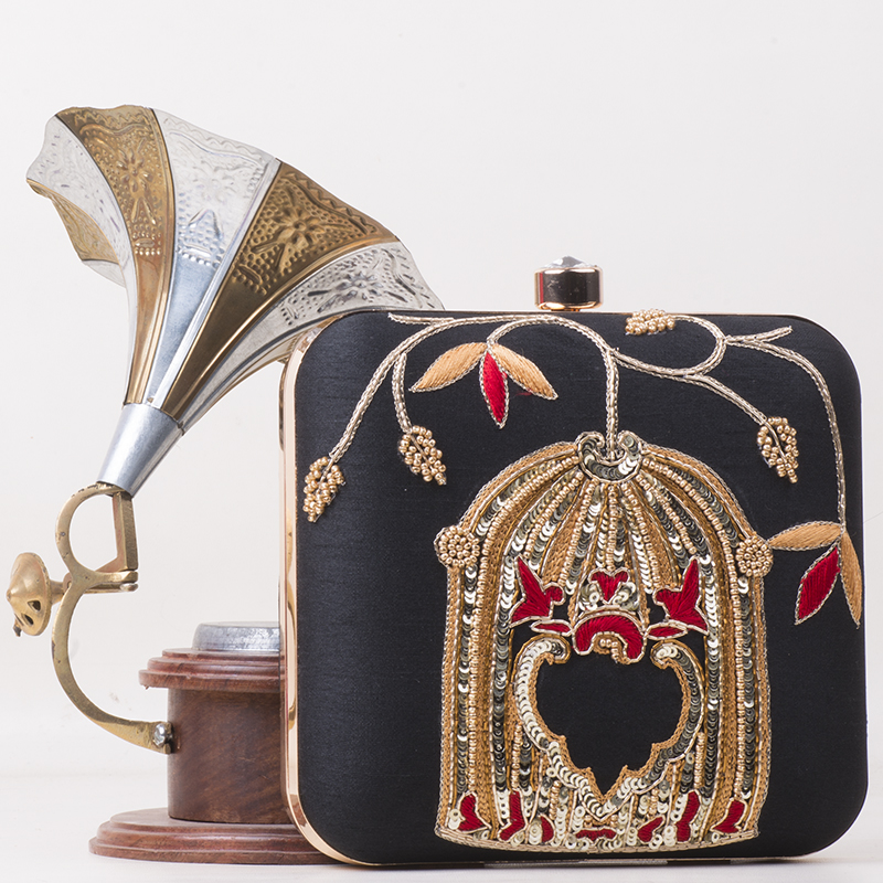 The Pinjra Noir clutch