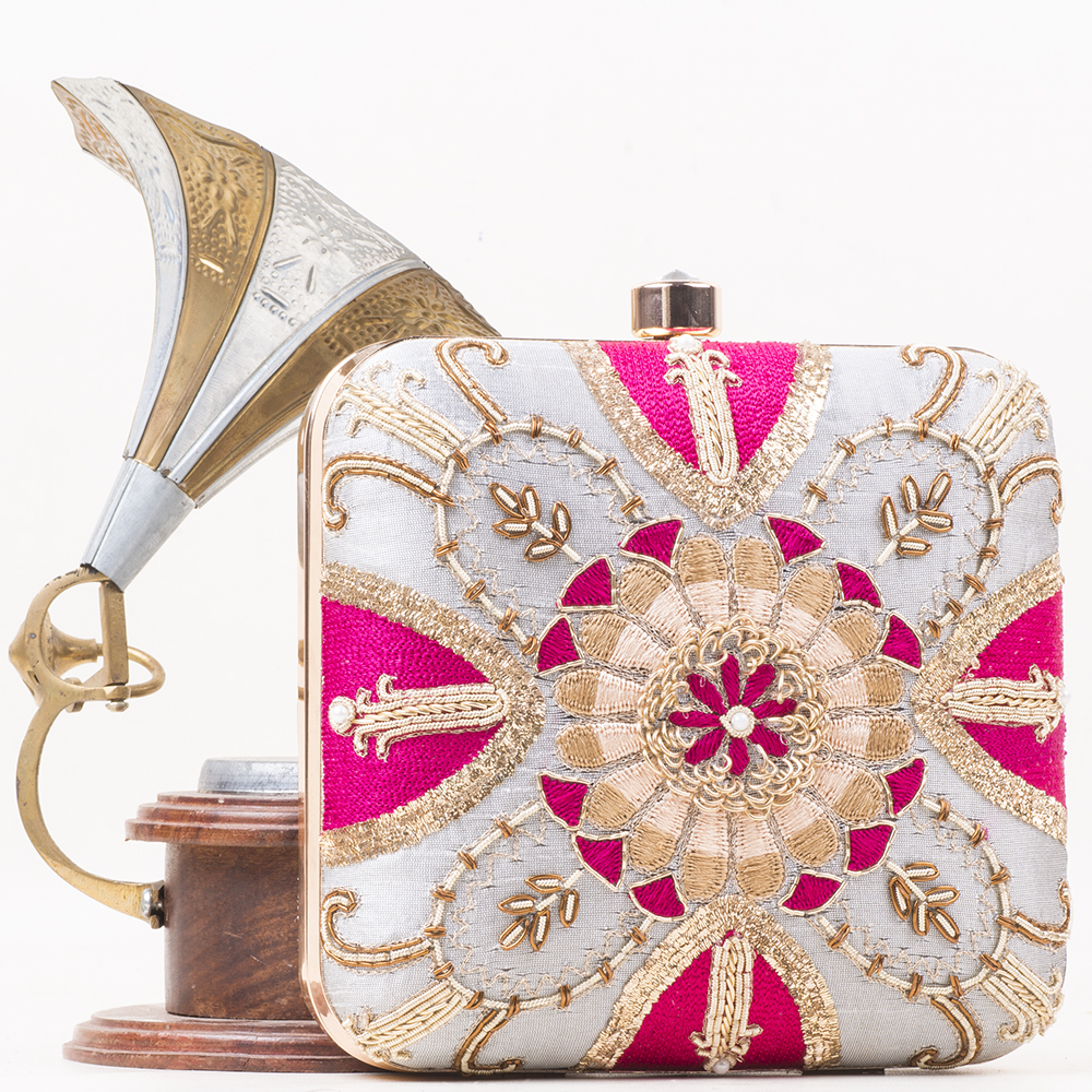 The Rose Silver clutch